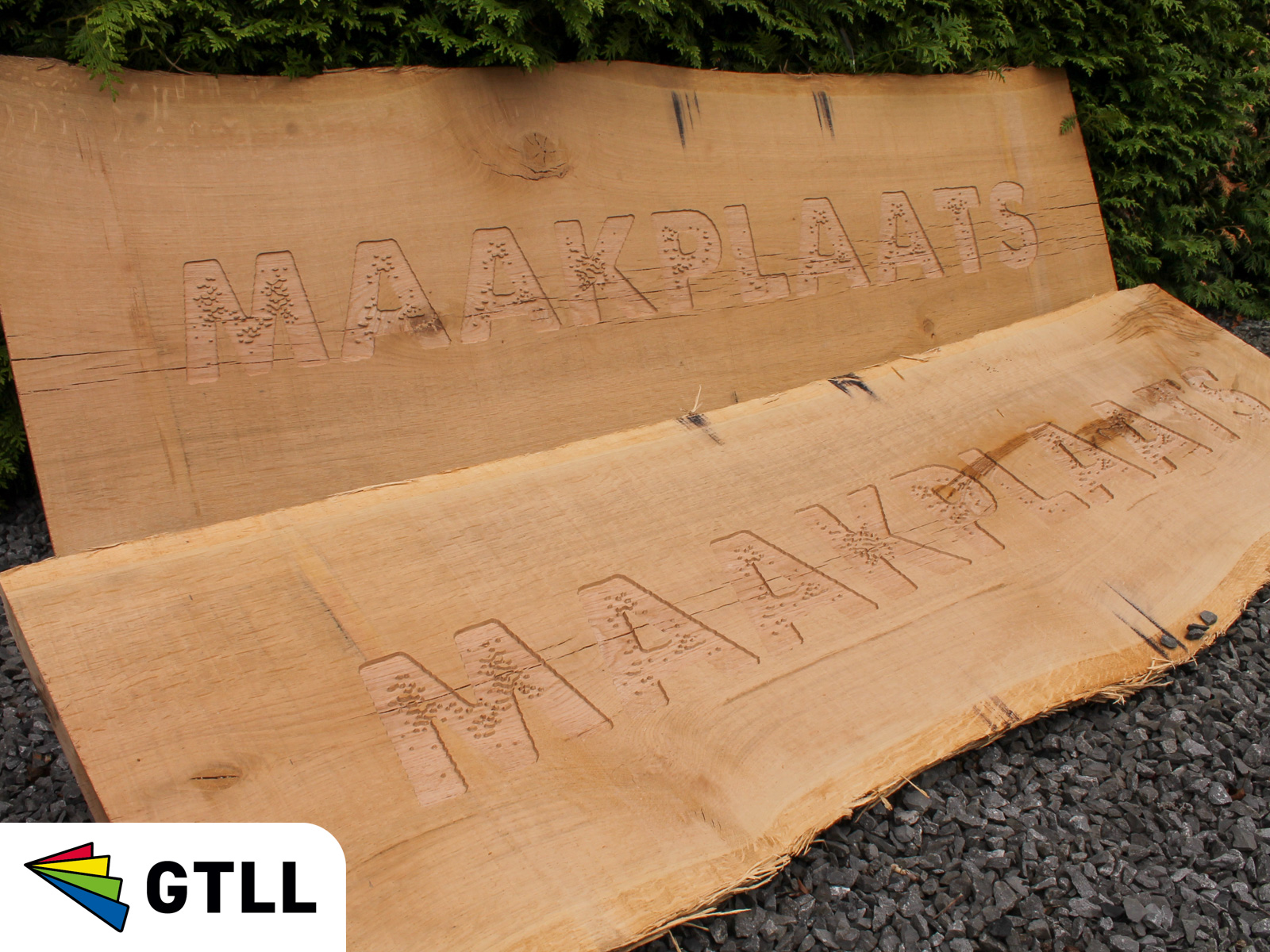 Hout gravure gemaakt voor tv programma eigen huis en tuin