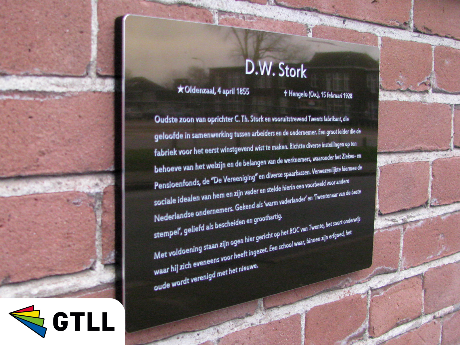 alu brons look glanzend gegraveerd herdenkingsbord