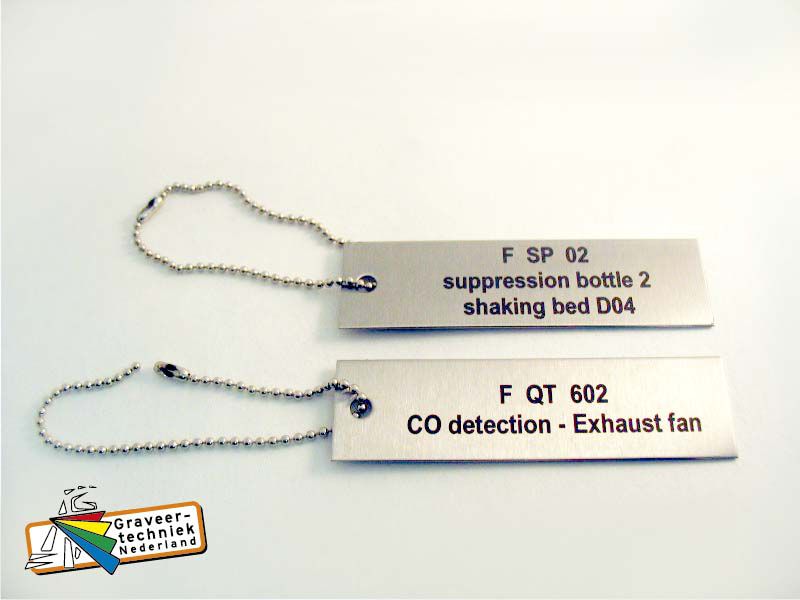 RVS laser graveren label tagplate met ketting