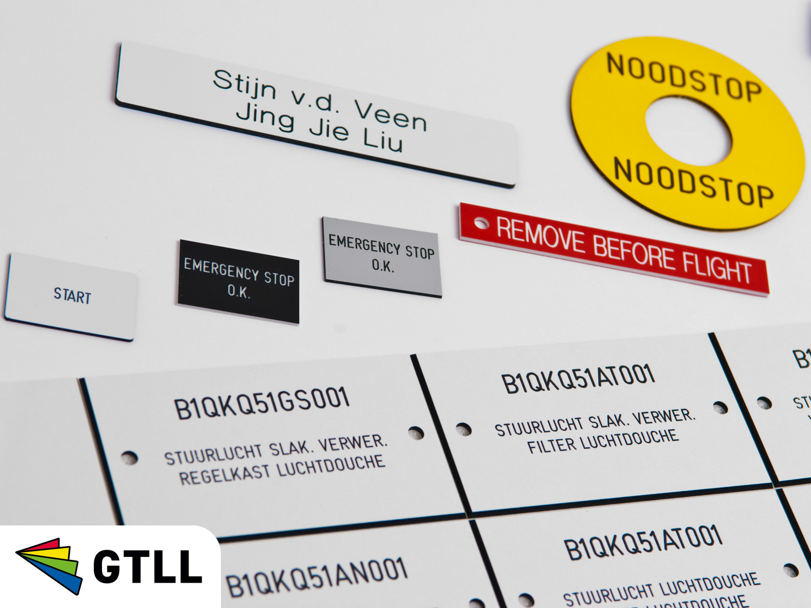 Resopal of Gravoply aanduidingsplaatjes