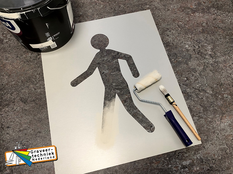 Mal of sjabloon met tekst op de weg schilderen