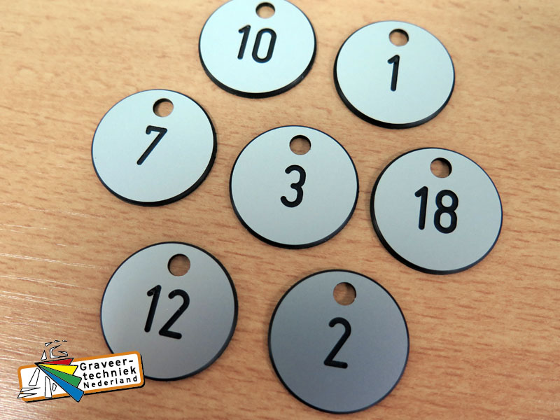 Kunststof sleutelhangers 30mm rond