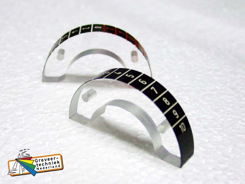 Schaalverdeling in een boogvorm