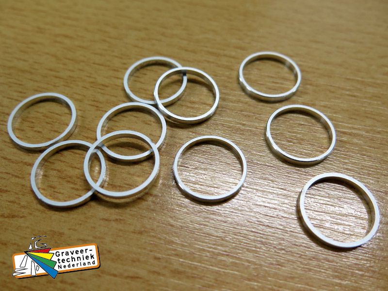 Vulringen 1mm - 1,5mm - 2mm -2,5mm - 3mm dik aluminium op maat gefreesd