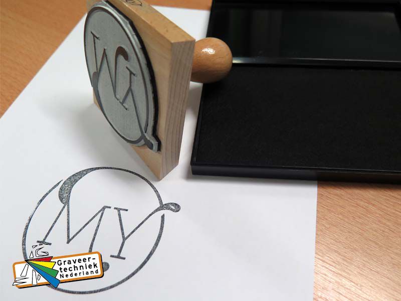Inkt handstempel 85x85mm met stempelkussen