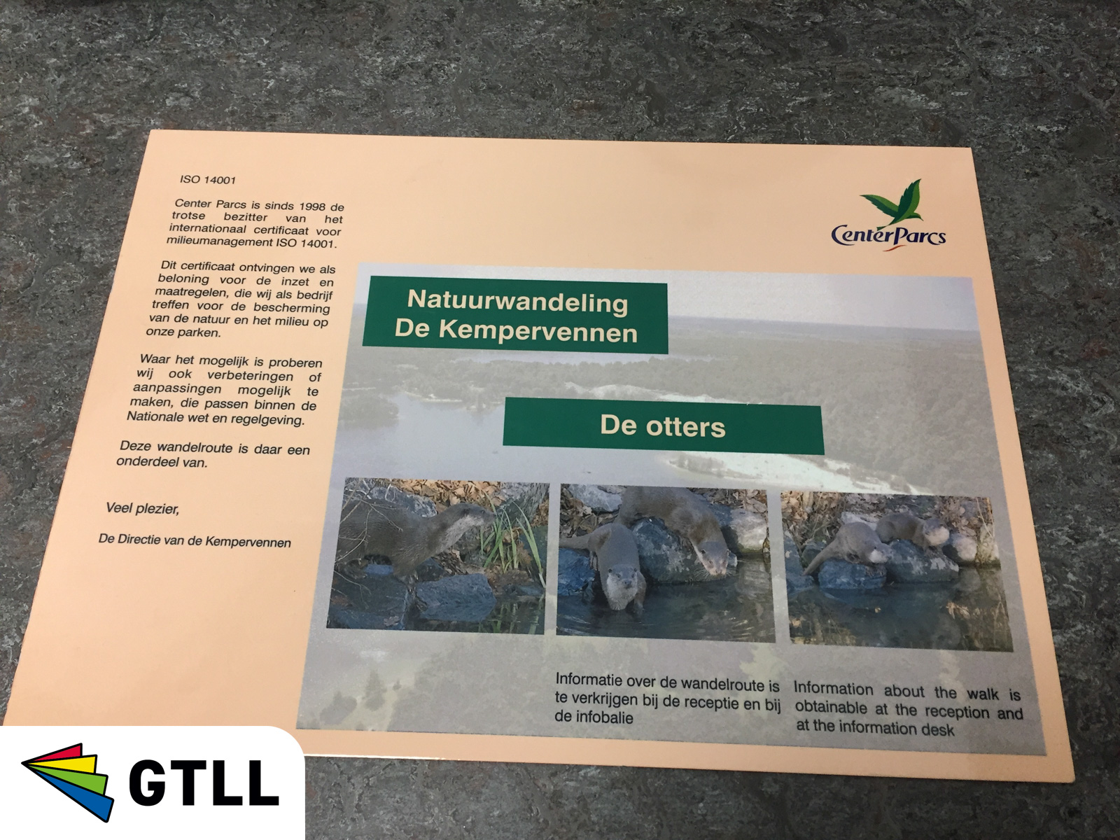 Informatiebord vakantiepark bungalowpark Centerparcs