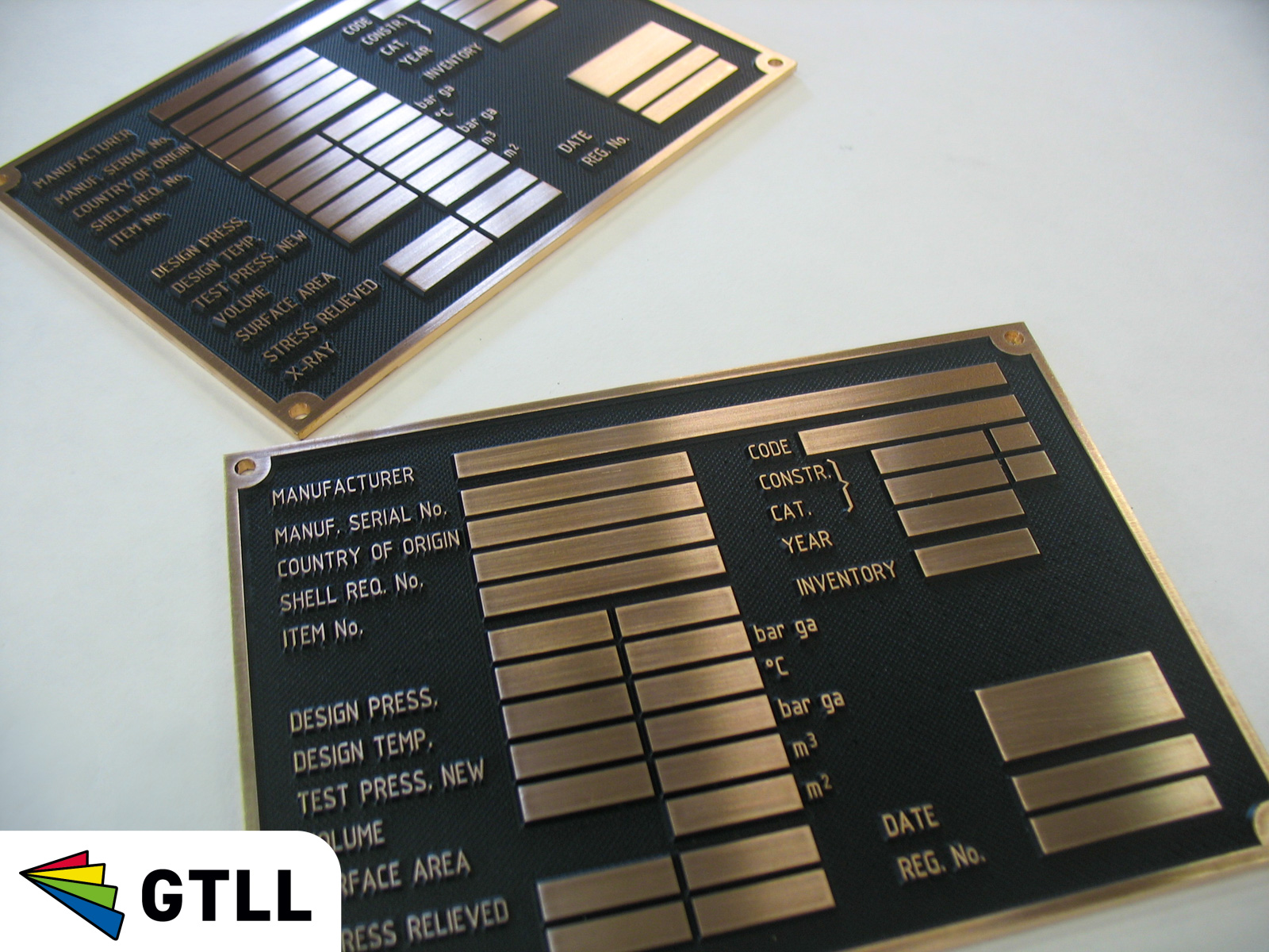 Oude bronzen Shell plaat