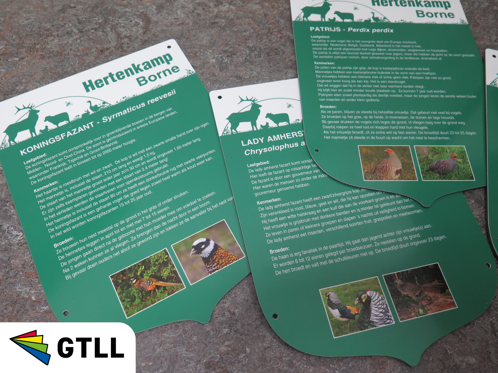 Informatiebord vogels en dieren in natuurparken