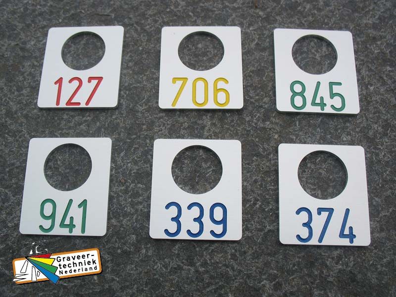 aluminium lockerplaatjes met nummer in uw eigen afmeting of kleur