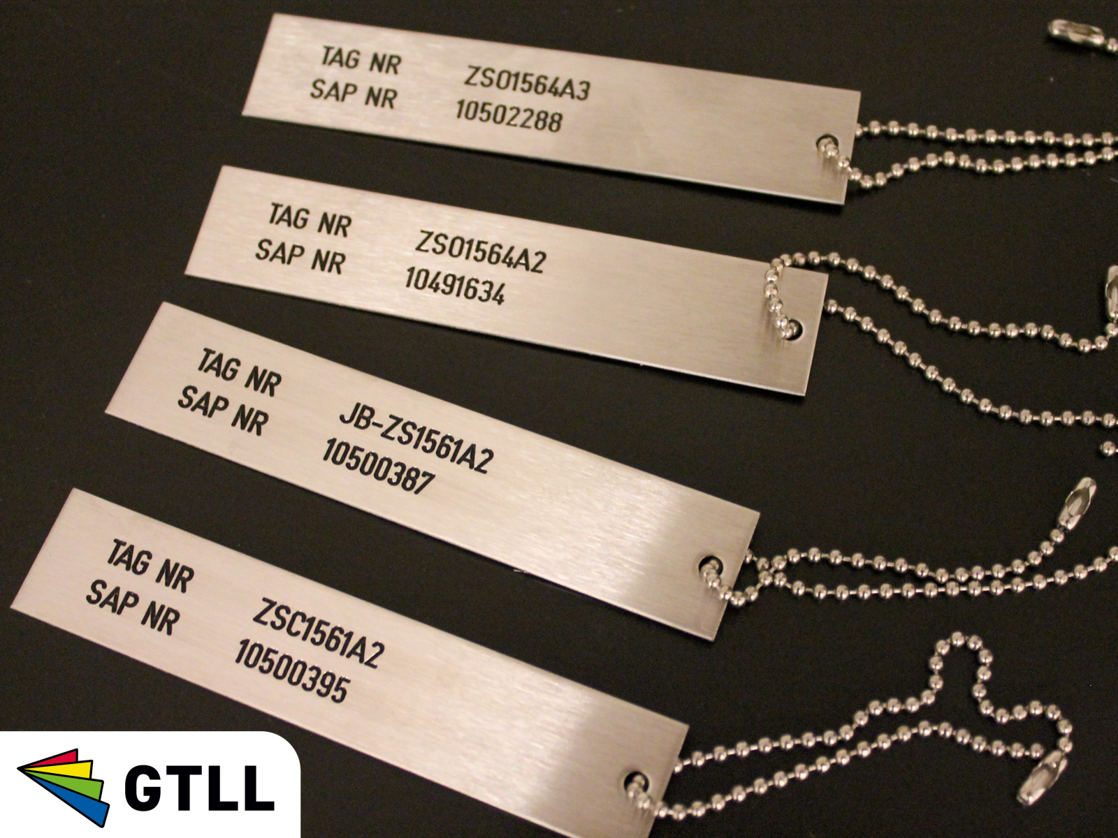 Gegraveerd RVS316 label plaatje geschikt voor op zee in de offshore