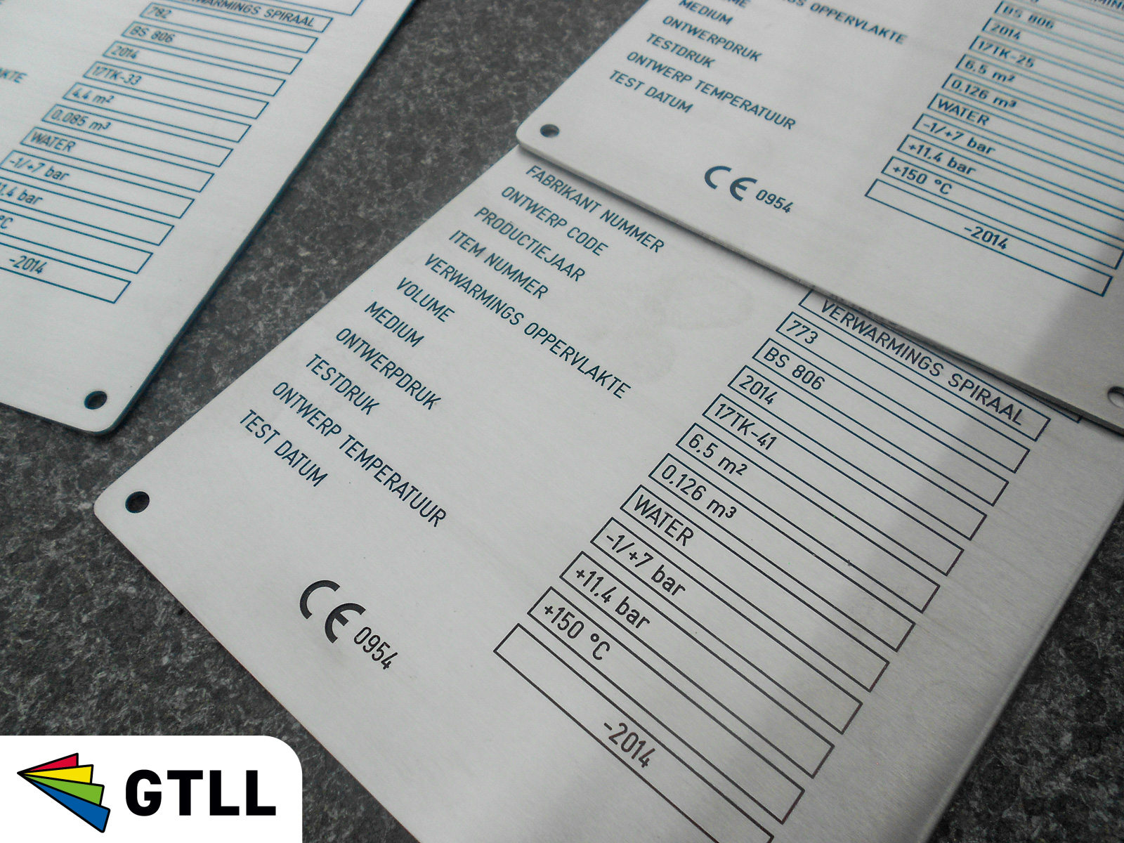 typeplaat RVS graveren