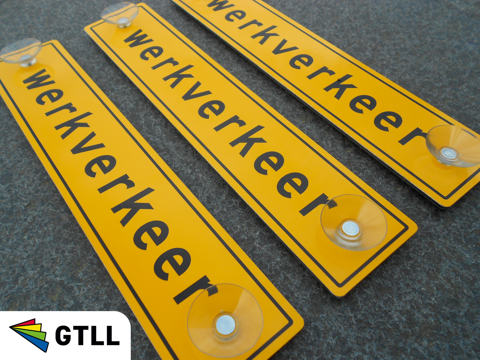 naamplaat werkverkeer met zuignap