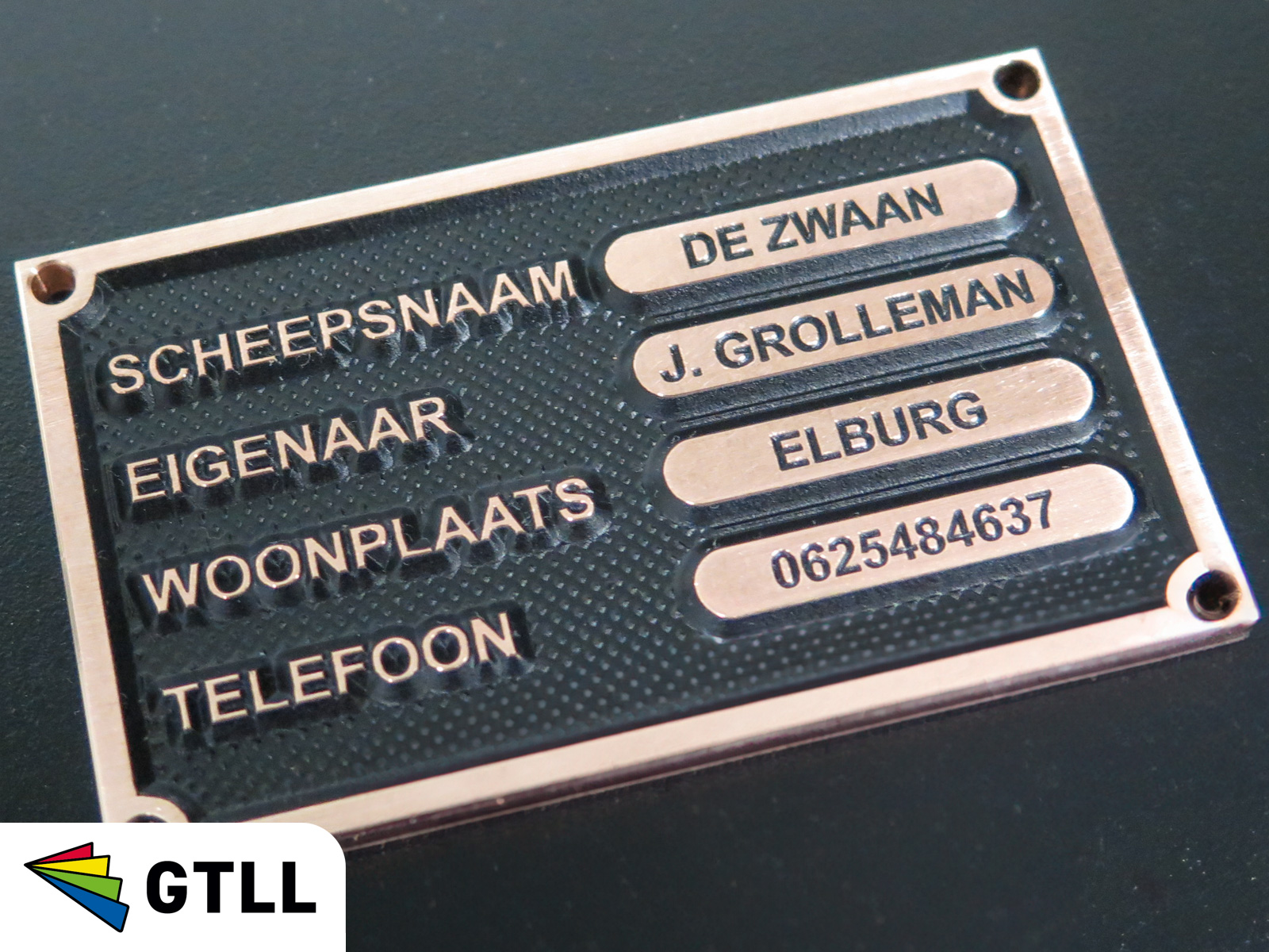 Identificatieplaat, typeplaat voor de booteigenaar