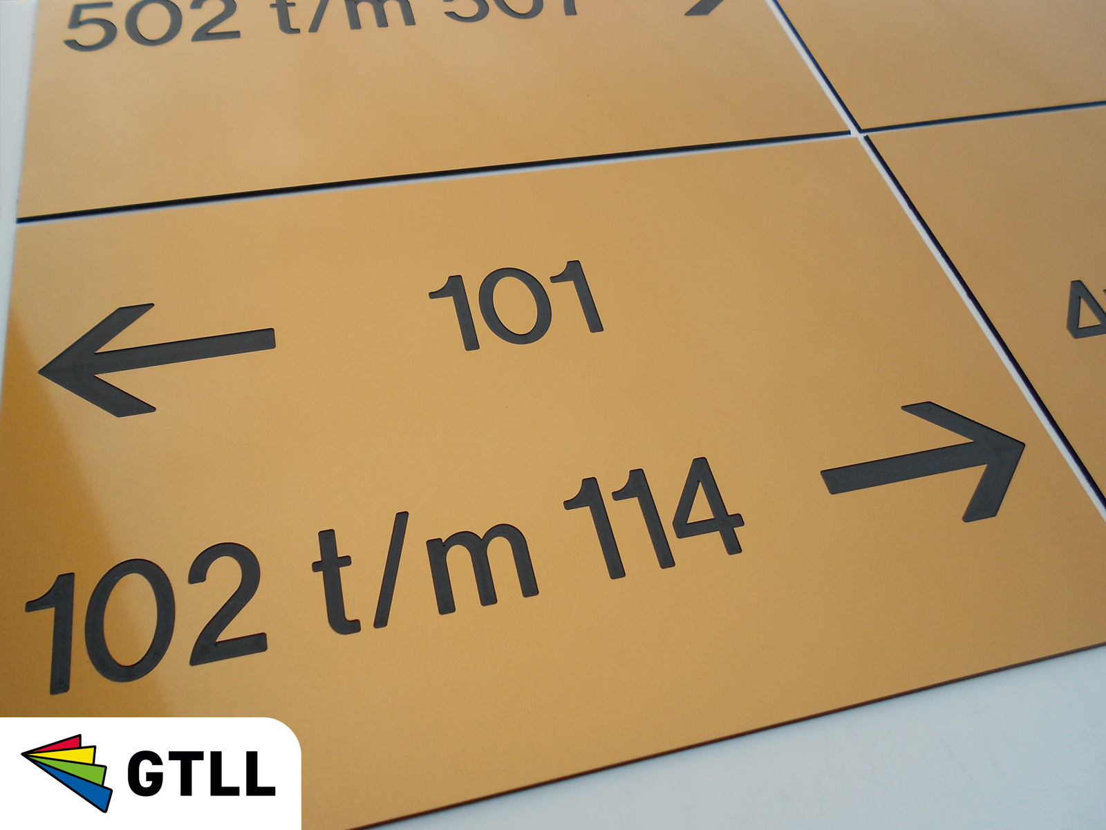 Verdiepingsborden met richtingsaanduiding voor hotels