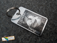 Sleutelhanger met uw eigen foto op RVS, afmeting 65x38mm of uw eigen afmeting