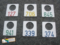 aluminium lockerplaatjes met nummer in uw eigen afmeting of kleur