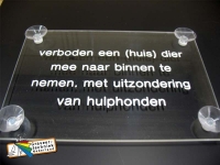 perspex bord 350x250x3mm met zuignap voor bv een raam
